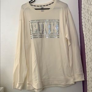 Pink long crew neck.